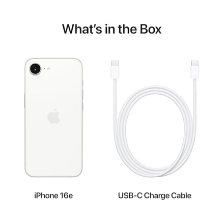 iPhone 16e 128 GB: Built for Apple Intelligence, A18 Chip, Supersized Battery Life, 48MP Fusion. Camera, 15.40 cm (6.1″) Super Retina XDR Display; White - Image 4